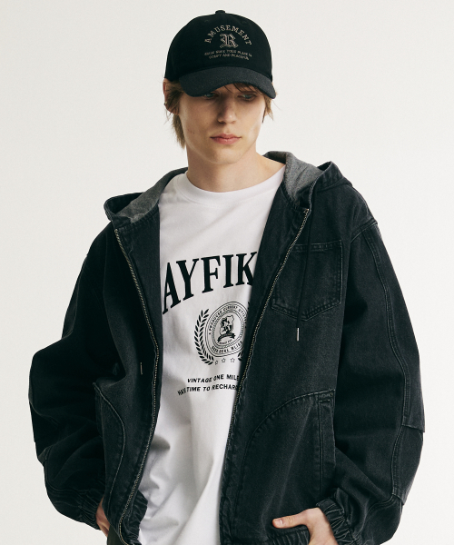 Джинсовая куртка с капюшоном Brushed Denim Black (MP1JU035-076)