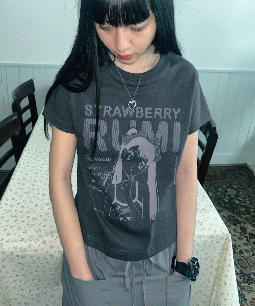 RUMI pfp crop T-shirt [Charcoal grey]
