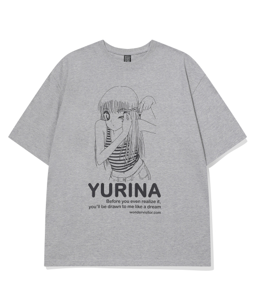 원더비지터() YURINA Overfit T-shirt [Melange grey] 상품 이미지