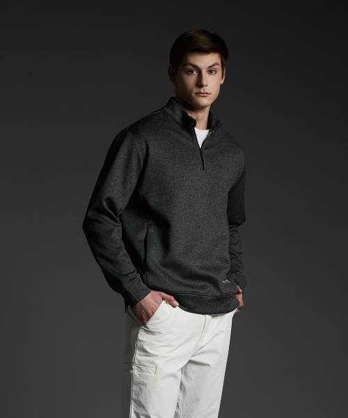 QUARTER ZIP PULLOVER M серый