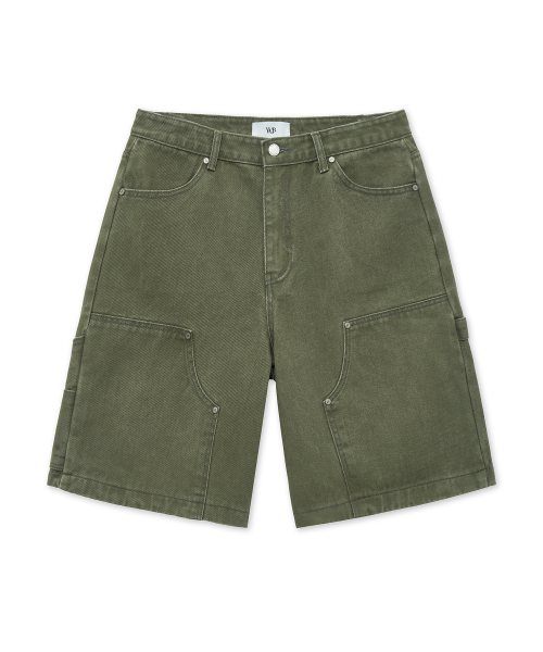 Катионные вошед двойное колено карпентер шорты Khaki