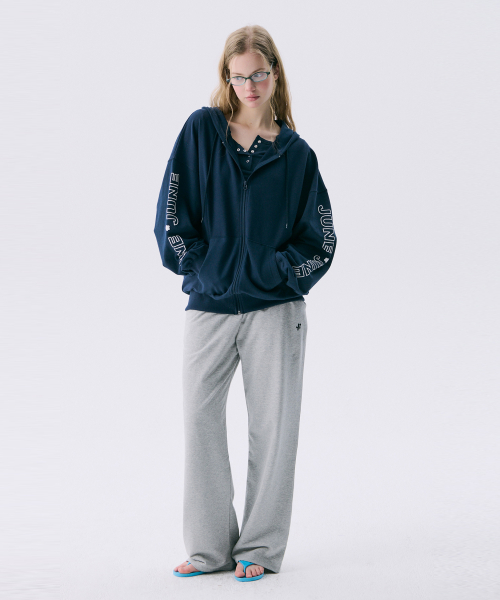 Объемное худи на молнии VOL11.Boxy Hood Zip-up_Navy