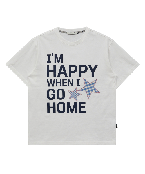 와이케이(WAIKEI) I am HAPPY 반팔티셔츠 화이트 - 사이즈