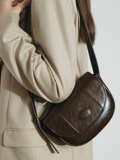 Classic Leather Half Moon mini Bag_ 4colors