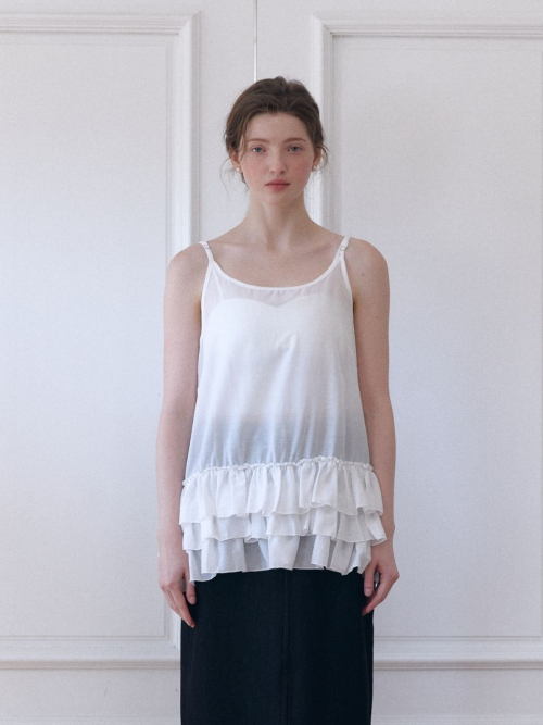 frill cancan layered dress_white
