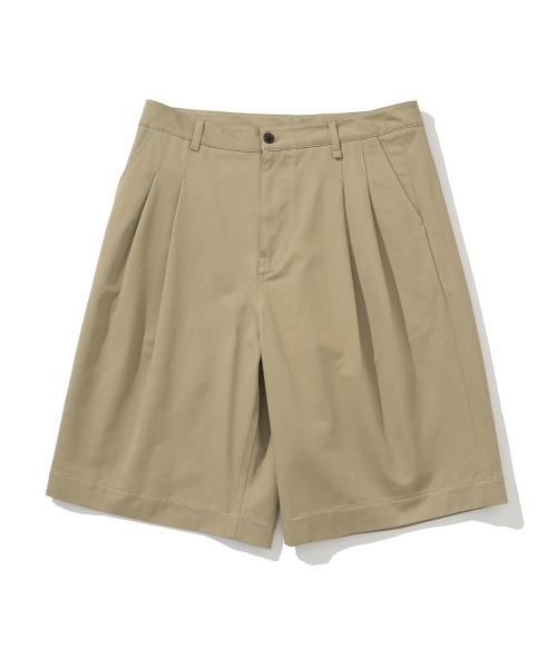 two tuck bermuda shorts бежевый