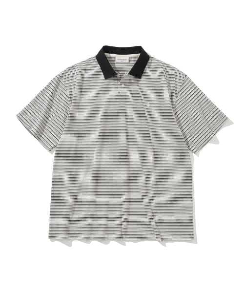 ubc stripe polo s/s tee ivory