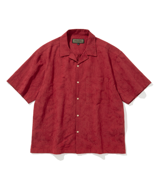 flower open collar s/s рубашка red
