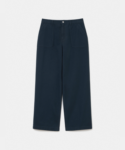 cotton fatigue брюки wide fit темно-синий