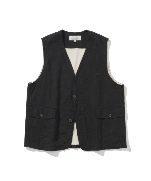 linen hunting vest черный