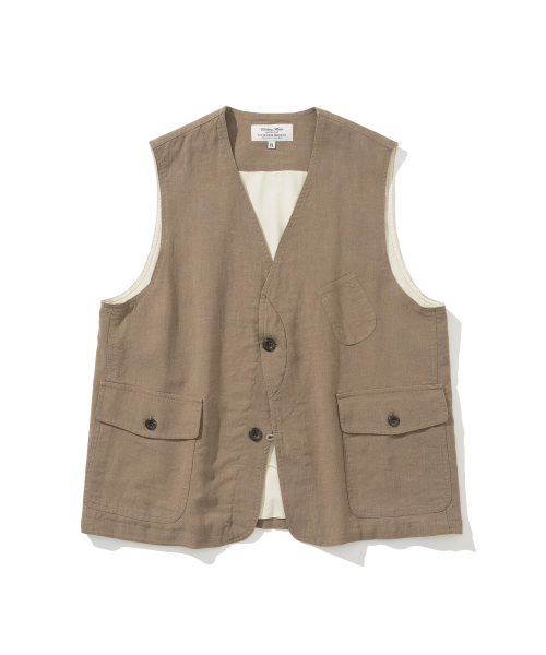 linen hunting vest khakish бежевый