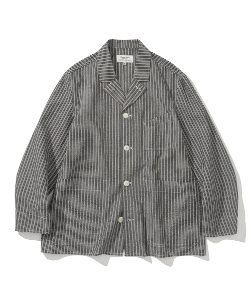 seersucker stripe coverall куртка черный