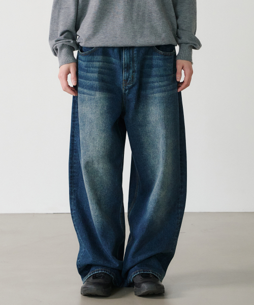 wide denim брюки (blue)