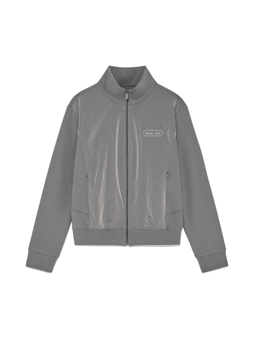 마뗑킴(MATIN KIM) HIGH NECK WINDBREAKER ZIP UP FOR WOMEN IN GREY