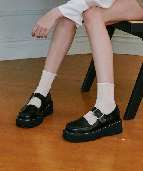 フラットシューズ ^fri fla^ ljh70pu80 paltform buckle maryjane loafer 2colors 프리플라(FRI FLA) ljh70pu80 paltform buckle maryjane loafer
