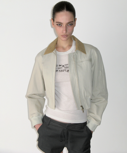 Cotton Crop Jacket, BEIGE