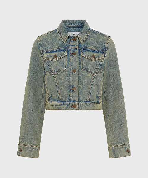 (W) Укороченная джинсовка MOON LASER DENIM CROPPED JACKET LIGHT BEIGE