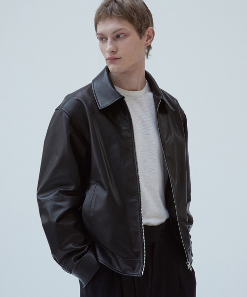 European Lambskin Overfit Minimal Blouson