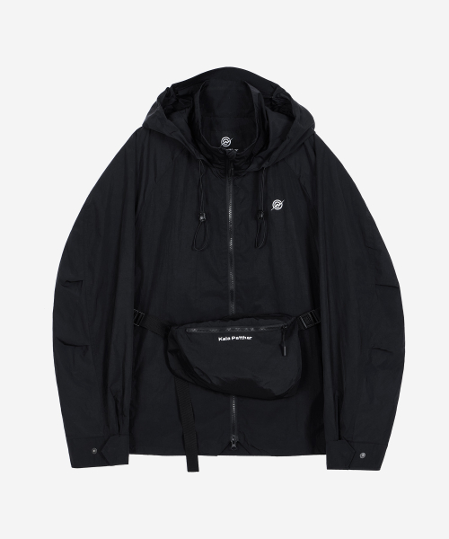 Light Weight Holographic Detachable Windbreaker - BLACK
