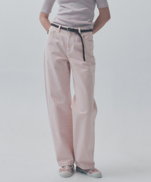 PINK DYING DENIM PANTS - LIGHT PINK