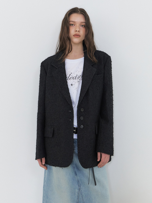Tweed Tailored Jacket, Black