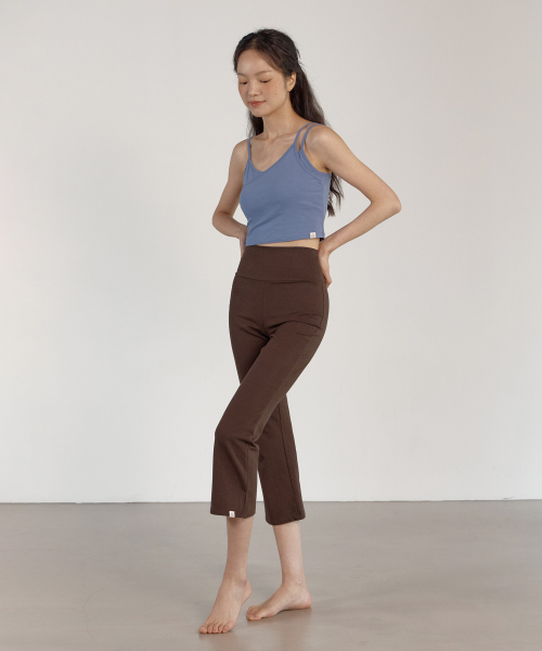 high-rise pants (Charcoal Brown)