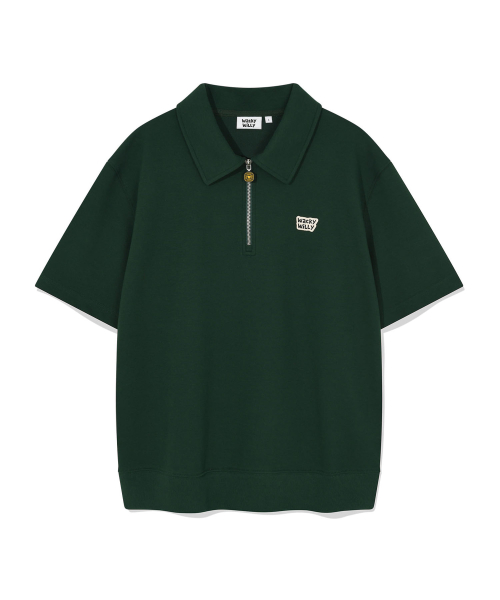 Sweat воротник футболка с коротким рукавом Green