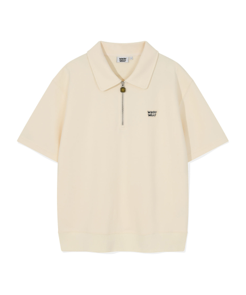 Sweat воротник футболка с коротким рукавом Cream