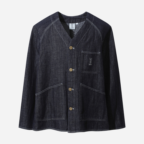 Льняная джинсовая куртка Kantha (DARK INDIGO)