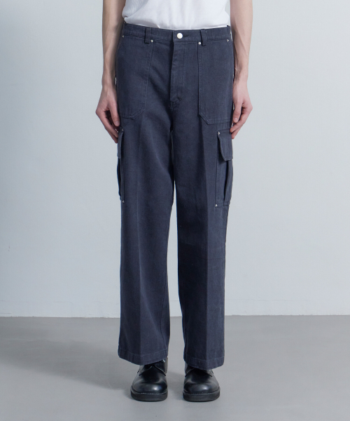 Широкие брюки карго фасона фатиг Washed Black