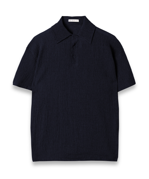 Рубашка поло Wish & Wear из жатого хлопка (Navy)