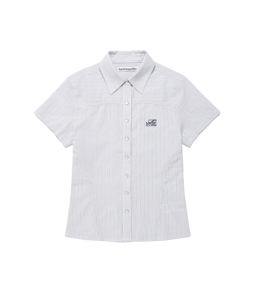 W STRIPED HALF SLEEVE SHIRT BLUE(CV2FMFW362A)