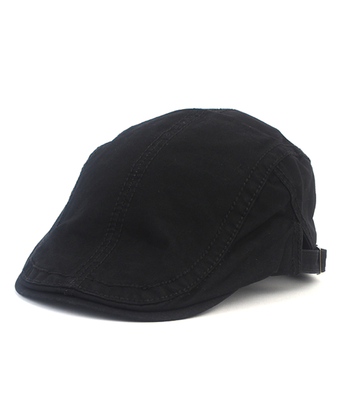Bold Stitch Black Side Belt Huntingcap 헌팅캡