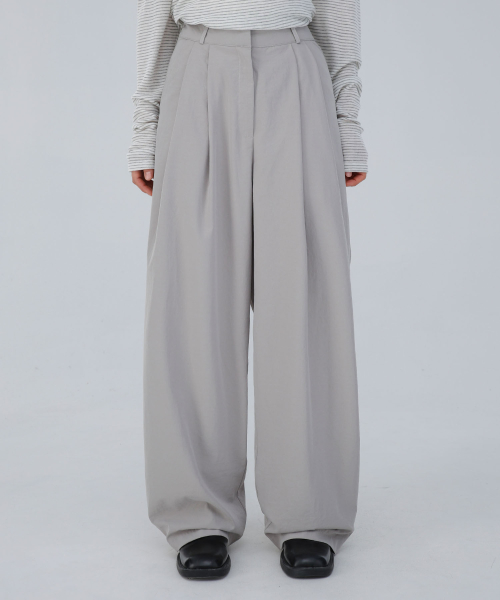 Airy двойная складка широкие слаксы Light Grey