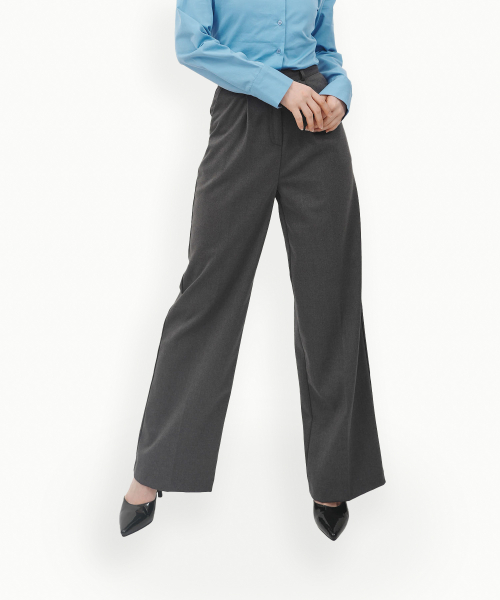 Женские high-waist pintuck широкие слаксы деловые брюки (3 цвета)