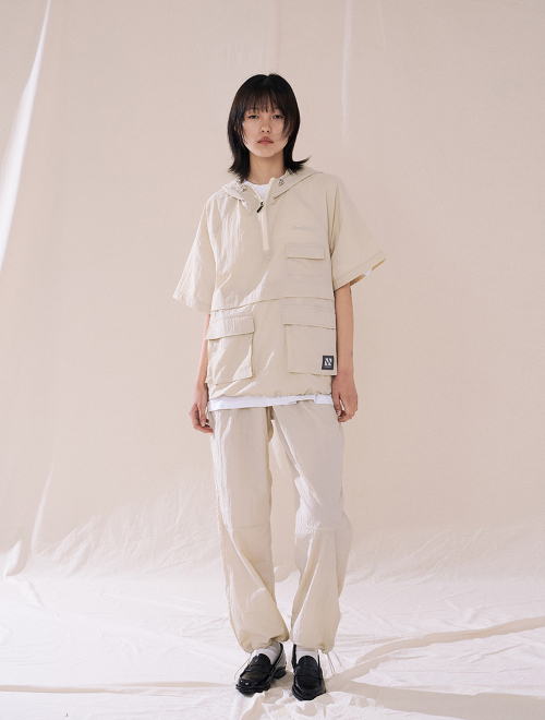 Hoody Anorak Long Set-up(Beige) CSOs-014 [Unisex]