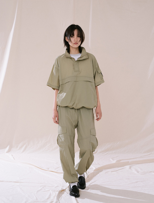 Turtle Neck Anorak Long Set-Up(Khaki) CSOs-015 [Unisex]
