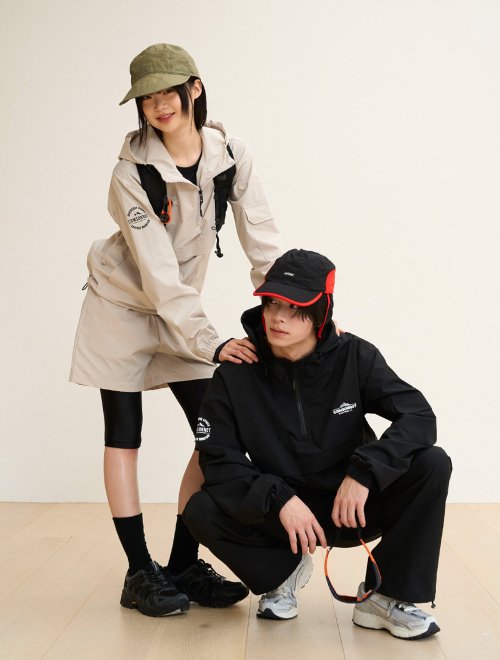 Air Light Anorak Sporty 3-Piece Set Up (beige) CSOs-022 [Unisex]
