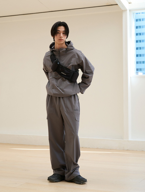 Air Light Anorak Sporty 3-Piece Set Up (charcoal) CSOs-022 [Unisex]