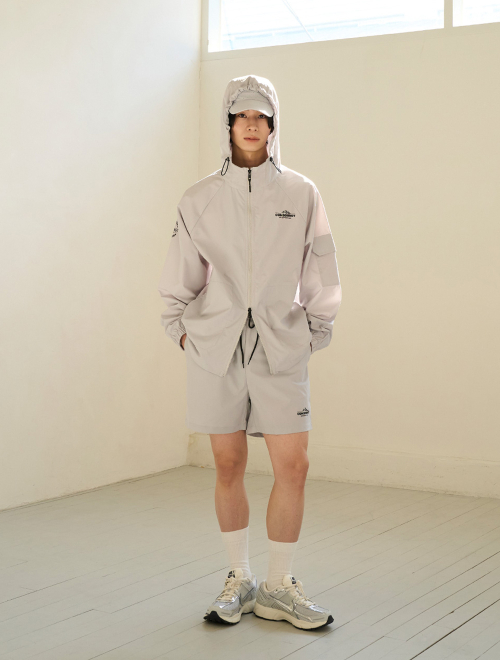 Air Light Full Zip Up Sporty 3-Piece Set Up (gray) CSOs-021 [Unisex]