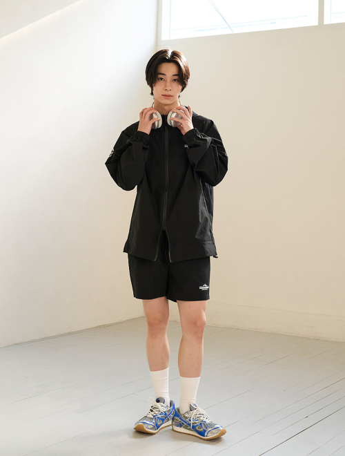 Air Light Full Zip Up Sporty 3-Piece Set Up (black) CSOs-021 [Unisex]