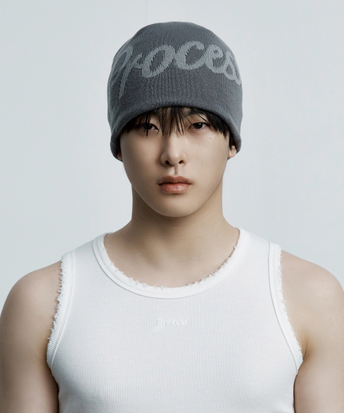 Applique Beanie - Grey