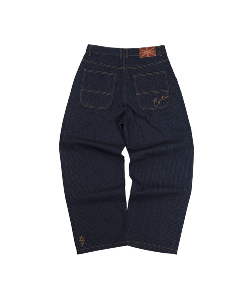 Stripe Raw Denim Pants Indigo