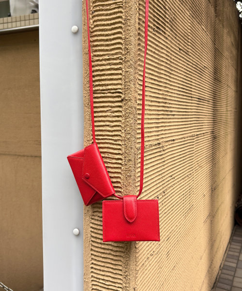 르바(LEVAR) Mini Wallet Leather Belt Bag - Breezy Red
