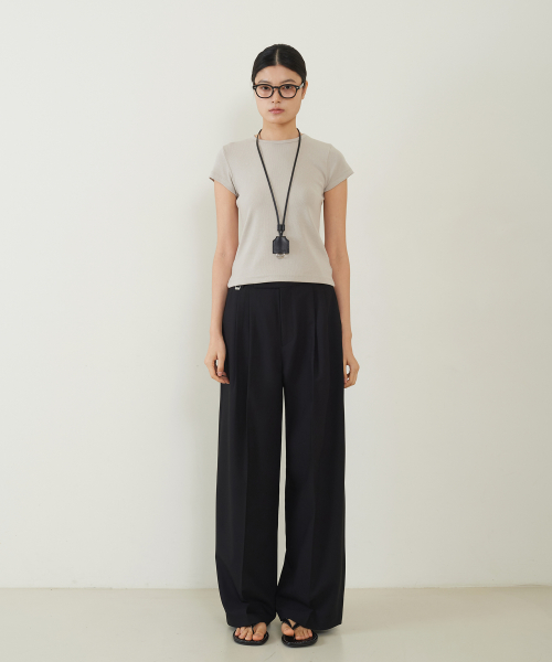 Classic Double-Pleated Slacks чёрный
