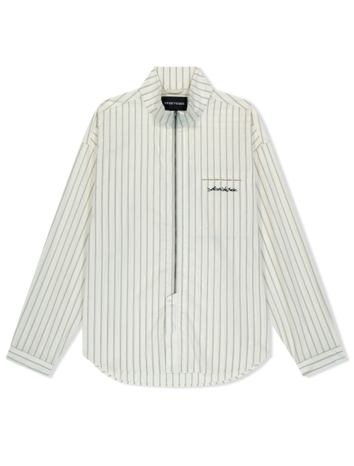 スウェット・トレーナー YESEYESEE Hi Neck Two Way Zip Up Shirt White YS251WSHTL01WHT 예스아이씨(YESEYESEE) Hi Neck Two Way Zip Up Shirt White