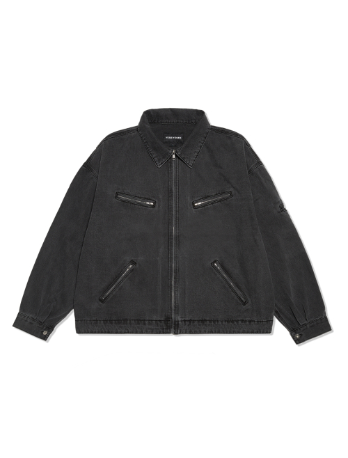 Loose Fit на молнии Denim куртка чёрный