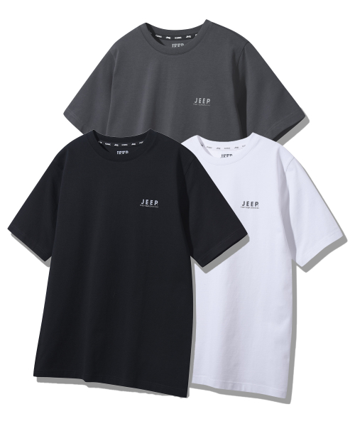 지프() [2PACK] 190g 싱글 에어그램 머슬핏 반팔 티셔츠 (JQ5TSU152BK) 상품 이미지