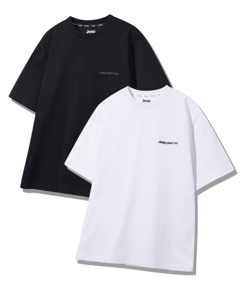 지프() [2PACK] 16수 싱글 에어그램 원마일 반팔 티셔츠 (JR5TSU151BK) 상품 이미지