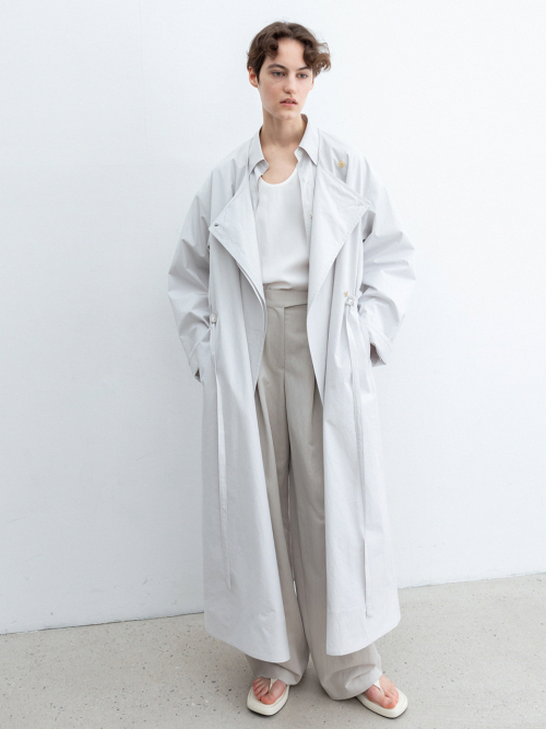 Drape Trench Coat_Light серый